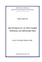 Chuyển dịch cơ cấu nông nghiệp tỉnh đăk lăk thời kì hội nhập