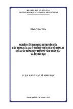 Nghiên cứu đa dạng di truyền của các dòng lúa lai ở thế hệ thứ 8 của tổ hợp lai giữa các dòng đột biến từ tám xuân đài và dự hải hậu