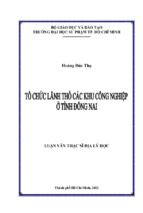 Tổ chức lãnh thổ các khu công nghiệp ở tỉnh đồng nai