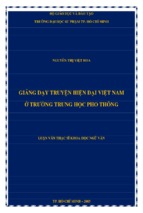 Giảng dạy truyện hiện đại việt nam ở trường trung học pho thông