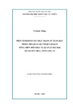 Phân tích đánh giá thực trạng sử dụng đất trong mối quan hệ với quy hoạch nông thôn mới phục vụ quản lý đất đai  huyện đức hòa, tỉnh long an