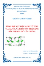 Tổng hợp vật liệu nano từ tính y1 xcaxfeo3 và khảo sát khả năng hấp phụ ion pb2+ của chúng