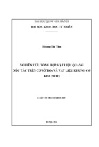 Nghiên cứu tổng hợp vật liệu quang xúc tác trên cơ sở tio2 và vật liệu khung cơ kim (mof)