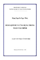 Hàm lợi ích và ứng dụng trong toán tài chính