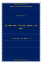 đặc điểm văn xuôi nghệ thuật của vũ bằng