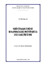 Nghiên cứu đa dạng và phân bố họ na (annonaceae juss.; 1789) ở vườn quốc gia lò gò – xa mát, tỉnh tây ninh