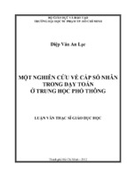 Một nghiên cứu về cấp số nhân trong dạy toán ở trung học phổ thông