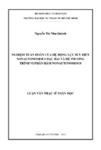 Nghiệm tuần hoàn của hệ động lực suy biến nonautonomous bậc hai và hệ phương trình vi phân hàm nonautonomous