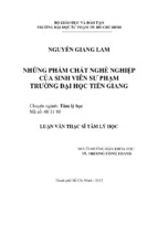 Những phẩm chất nghề nghiệp của sinh viên sư phạm trường đại học tiền giang