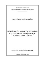 Nghiên cứu didactic về công cụ vectơ trong hình học không gian lớp 11