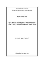 Quá trình đô thị hóa ở thành phố vĩnh long, tỉnh vĩnh long (1986   2010)