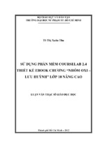 Sử dụng phần mềm courselab 2.4 thiết kế ebook chương “nhóm oxi – lưu huỳnh” lớp 10 nâng cao