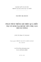 Phân tích thống kê hiệu quả điều trị vô sinh tại bệnh viên phụ sản trung ương