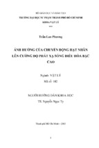 ảnh hưởng của chuyển động hạt nhân lên cường độ phát xạ sóng điều hòa bậc cao