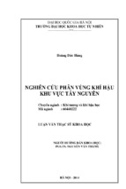 Nghiên cứu phân vùng khí hậu khu vực tây nguyên