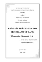 Khảo sát thành phần hóa học quả mướp đắng ( momordica charantia l. )