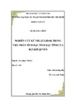Nghiên cứu kỹ thuật lidar trong việc phân tích đặc tính đặc tính của bụi khí quyển