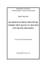 đồ thị hàm số trong mối liên hệ với biểu thức đại số của một hàm số ở trường phổ thông