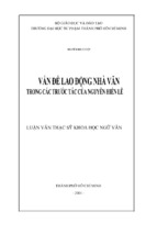 Vấn đề lao động nhà văn trong các trước tác của nguyễn hiến lê