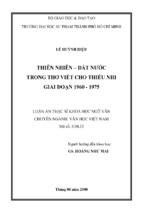 Thiên nhiên – đất nước trong thơ viết cho thiếu nhi giai đoạn 1960   1975