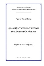 Quan hệ myanmar   việt nam từ năm 1975 đến năm 2010