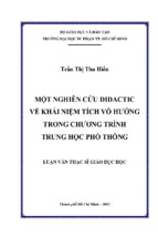 Một nghiên cứu didactic về khái niệm tích vô hướng trong chương trình trung học phổ thông