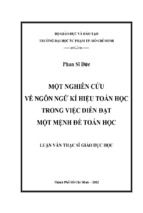 Một nghiên cứu về ngôn ngữ kí hiệu toán học trong việc diễn đạt một mệnh đề toán học