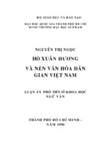 Hồ xuân hương và nền văn hóa dân gian việt nam