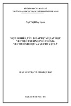 Một nghiên cứu didactic về dạy học vectơ ở trường phổ thông vectơ hình học và vectơ vật lý