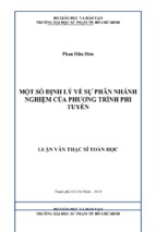 Một số định lý về sự phân nhánh nghiệm của phương trình phi tuyến