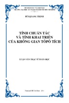 Tính chuẩn tác và tính khai triển của không gian tôpô tích