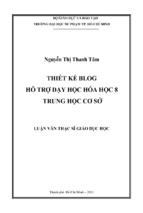 Thiết kế blog hỗ trợ dạy học hóa học 8 trung học cơ sở