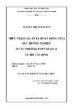 Thực trạng quản lý hoạt động giáo dục hướng nghiệp ở các trường thpt quận 12 tp. hồ chí minh