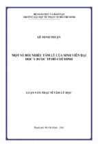 Một số rối nhiễu tâm lý của sinh viên đại học y dược tp.hồ chí minh