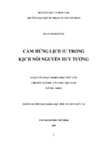 Cảm hứng lịch sử trong kịch nói nguyễn huy tưởng