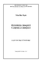 Tích phân choquet và định lí choquet