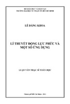 Lí thuyết động lực phức và một số ứng dụng