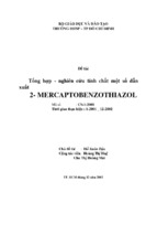 Tổng hợp   nghiên cứu tính chất một số dẫn xuất 2  mercaptobenzothiazol