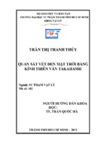 Quan sát vết đen mặt trời bằng kính thiên văn takahashi