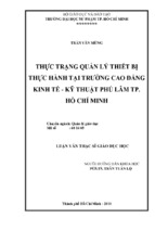 Thực trạng quản lý thiết bị thực hành tại trường cao đẳng kinh tế   kỹ thuật phú lâm tp. hồ chí minh