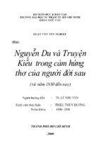 Nguyễn du và truyện kiều trong cảm hứng thơ của người đờisau