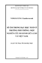 Số âm trong dạy học toán ở trường phổ thông một nghiên cứu so sánh giữa lào và việt nam.