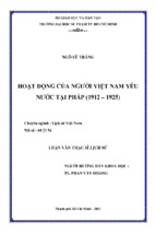 Hoạt động của người việt nam yêu nước tại pháp (1912 – 1925)