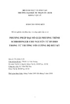 Phƣơng pháp đại số giải phƣơng trình schrodinger cho nguyên tử hydro trong từ trƣờng với cƣờng độ bất kỳ