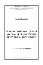 Lý thuyết xoắn tổng quát và mối quan hệ của nó với tôpô tuyến tính và tôpô gabriel