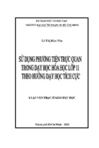 Sử dụng phương tiện trực quan trong dạy học hóa học lớp 11 theo hướng dạy học tích cực