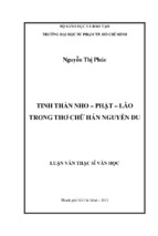 Tinh thần nho – phật – lão trong thơ chữ hán nguyễn du