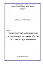 Thiết kế hệ thống tình huống trong dạy học phần hóa hữu cơ lớp 11 trung học phổ thông