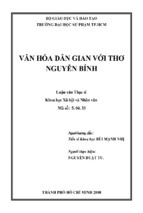 Văn hóa dân gian với thơ nguyễn bính