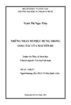 Những nhấn tố phục hưng trong sáng tác của nguyễn du